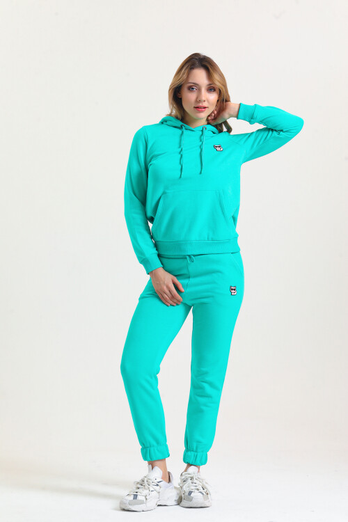 KADIN Kanguru Cepli Kapüşonlu İçi Şardonlu Eşofman Takım