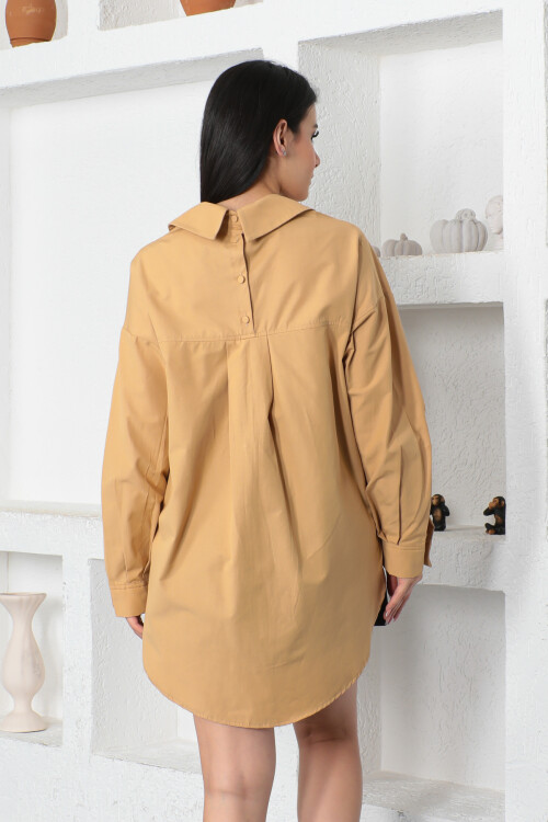 KADIN Önü ve Sırtı Düğmeli Yarasa Kol Salaş Gömlek